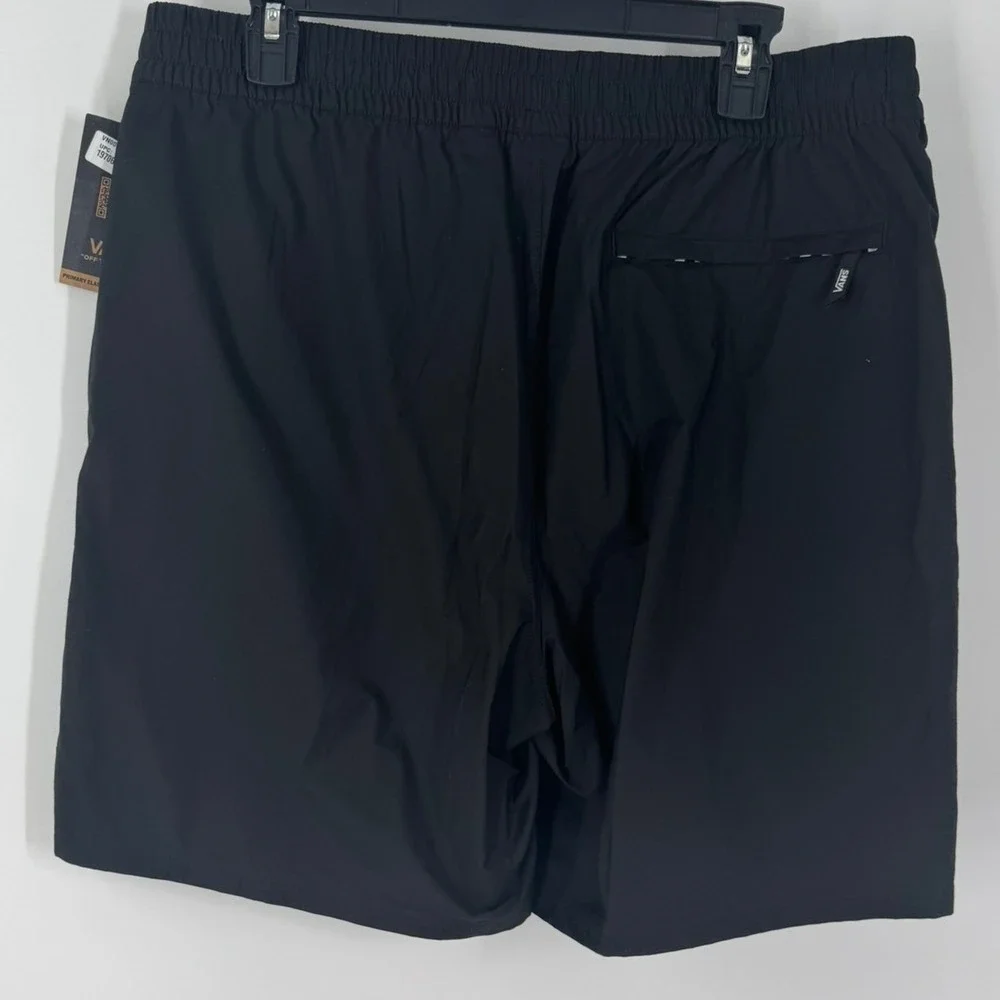Vans Mens Primary Solid Elastic Boardshorts Black Relaxed Fit Size Large NWT